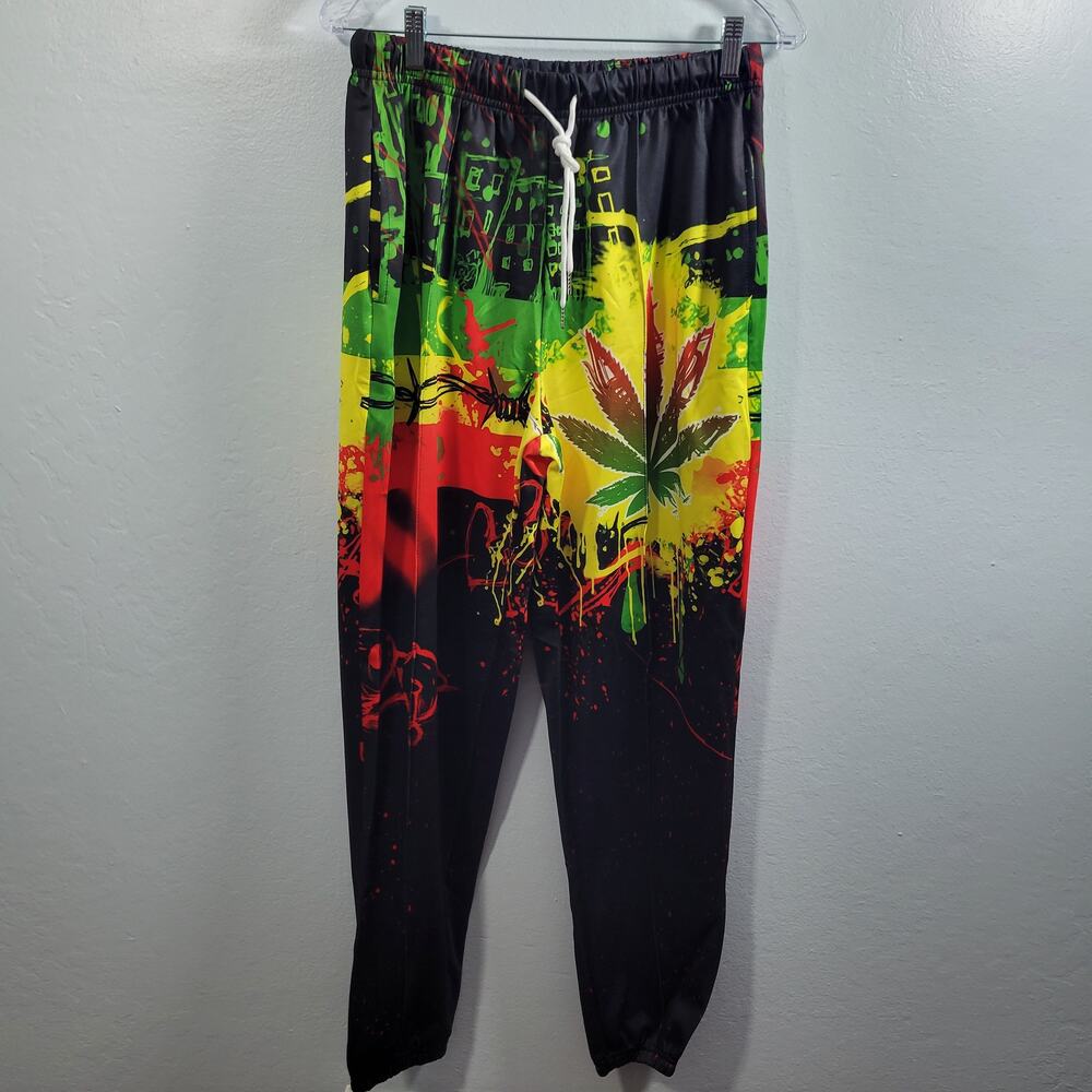 Men's 2 Piece Black Colorful Jogging Set Size M 111225-1237 - Picture 3 of 9